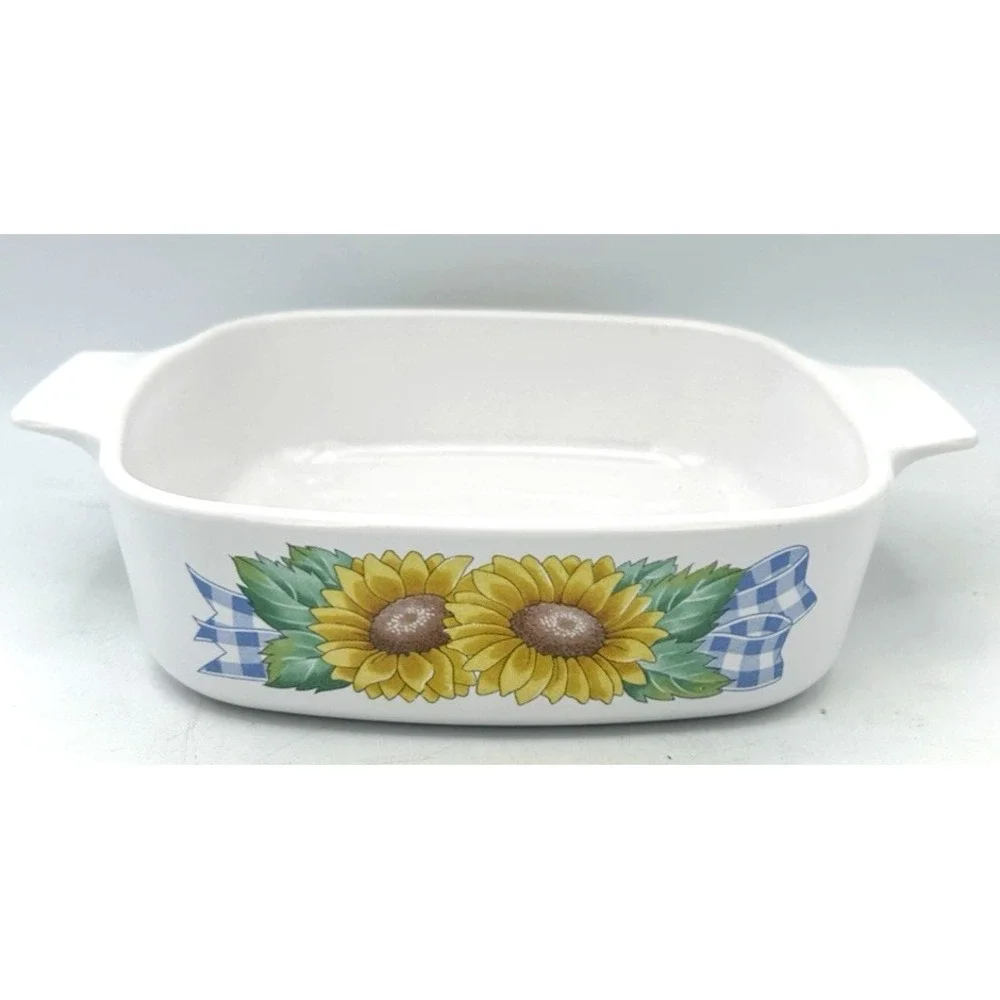 Vintage Corning Ware Sunsations Sunflower A-1-B Casserole Dish 1L No Lid